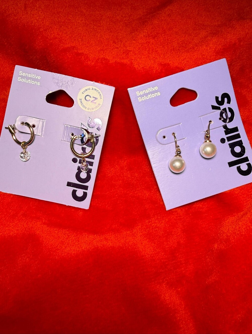 Claire's Silver Hoop & Pearl Drop Earring Duo - White Pearls